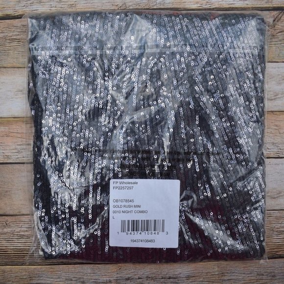 Sale! FP Gold Rush Sequin Mini Dress Black - Picture 9 of 16